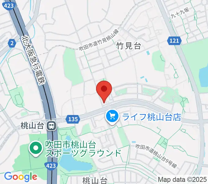 三木楽器 桃山台センターの地図