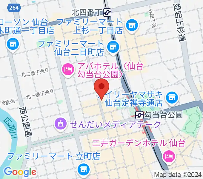 仙台リメンバーの地図