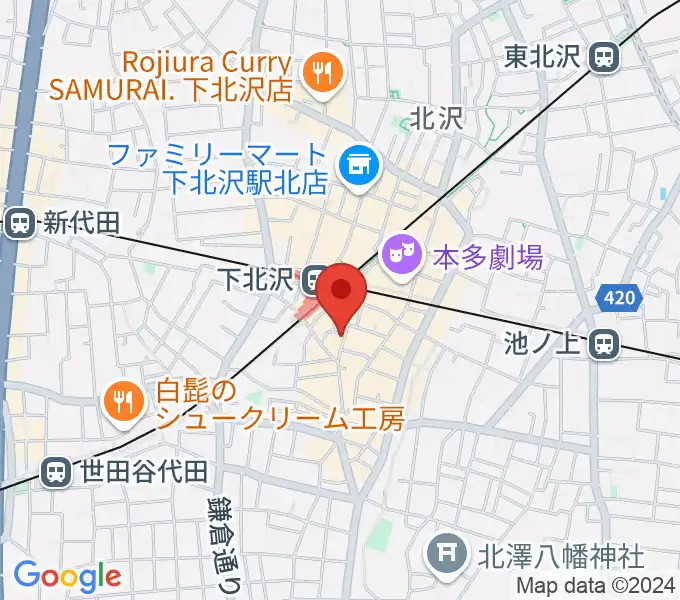 下北沢バラックブロックカフェの地図