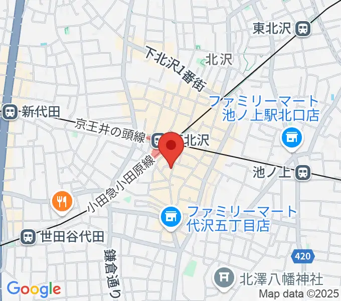 下北沢バラックブロックカフェの地図