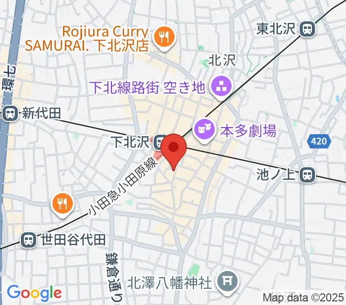 下北沢バラックブロックカフェの地図