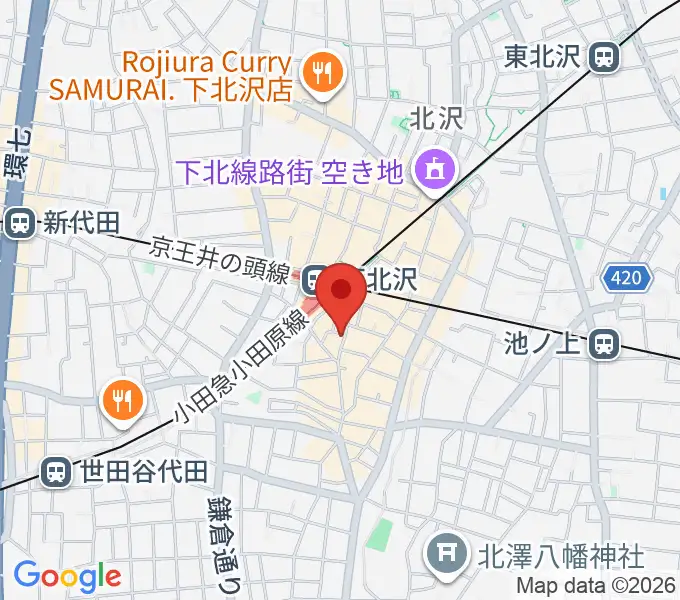 下北沢バラックブロックカフェの地図