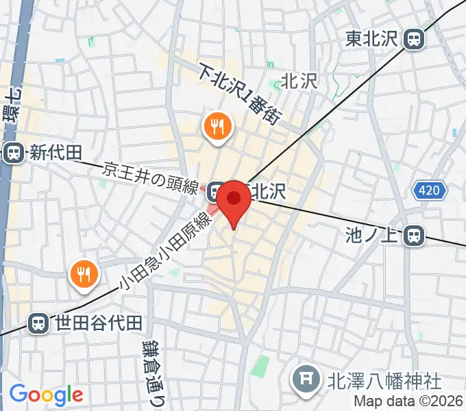 下北沢バラックブロックカフェの地図