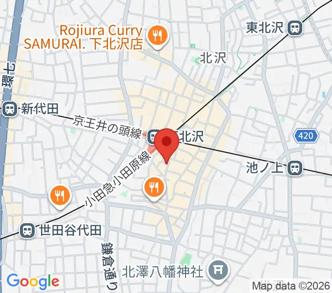 下北沢バラックブロックカフェの地図