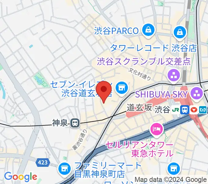 ゲートウェイスタジオ渋谷道玄坂店の地図