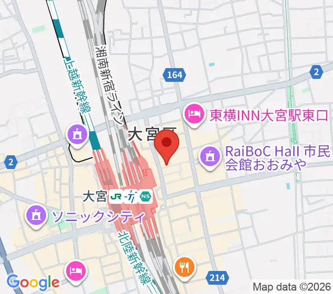 大宮ラクーンよしもと劇場の地図