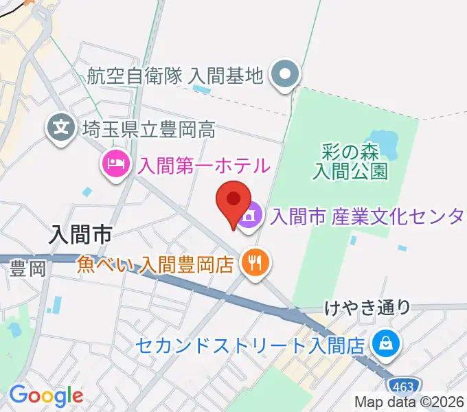 入間市産業文化センターの地図