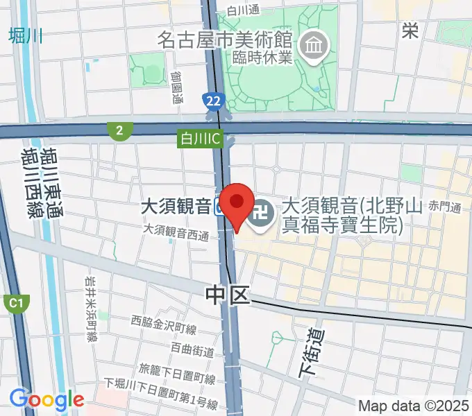 アンリミッツ大須の地図
