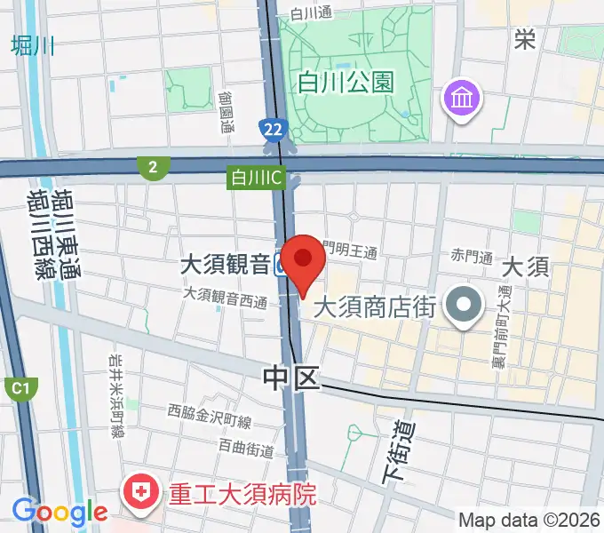 アンリミッツ大須の地図