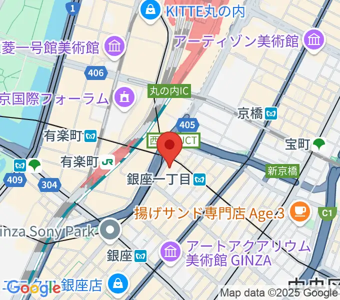 銀座SOLAの地図
