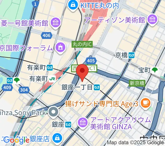 銀座SOLAの地図