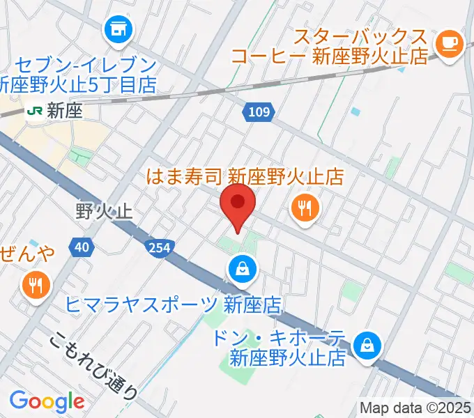 ふるさと新座館ホールの地図