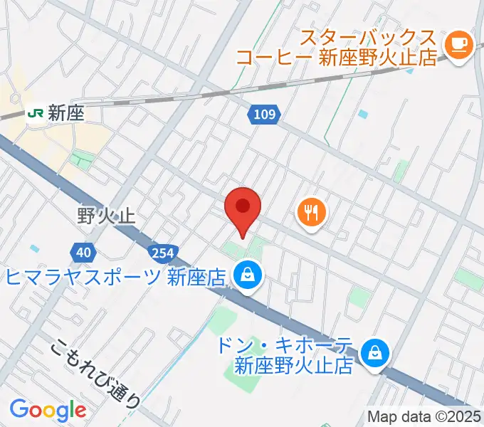 ふるさと新座館ホールの地図