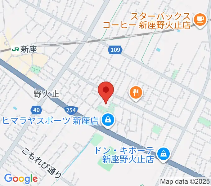 ふるさと新座館ホールの地図