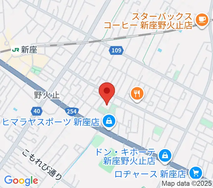 ふるさと新座館ホールの地図