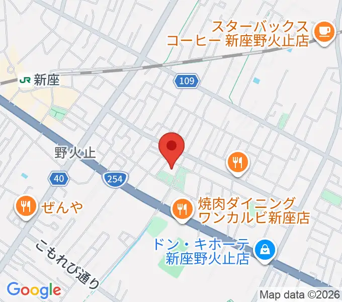 ふるさと新座館ホールの地図