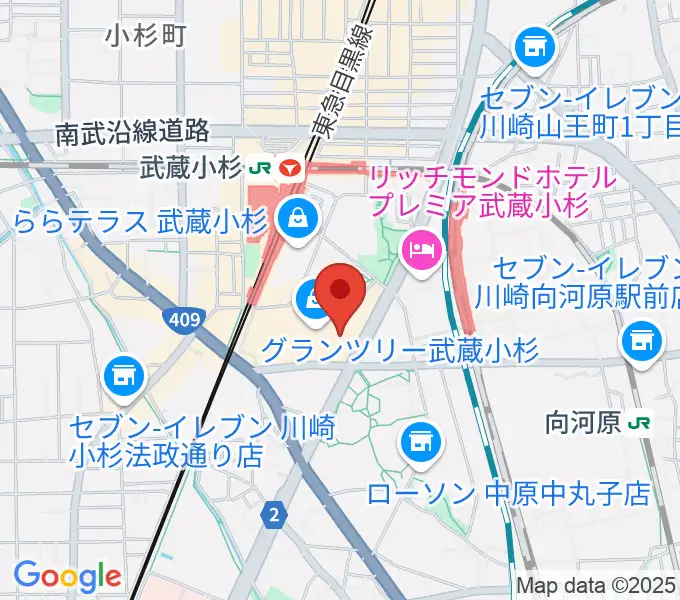 山野楽器 武蔵小杉店の地図