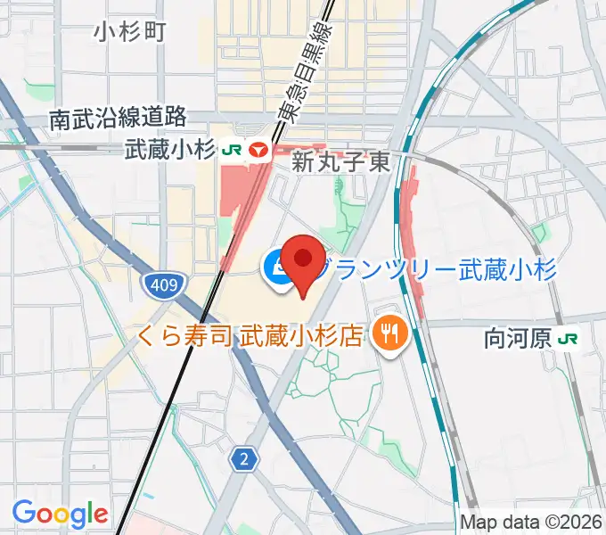 山野楽器 武蔵小杉店の地図