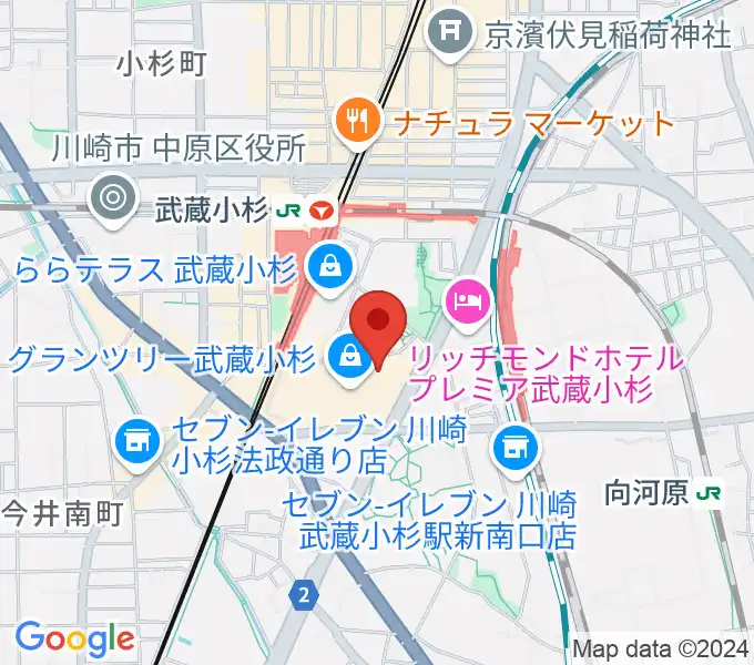 タワーレコード グランツリー武蔵小杉店の地図