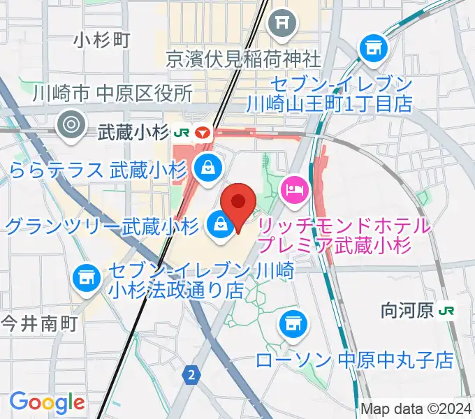 タワーレコード グランツリー武蔵小杉店の地図