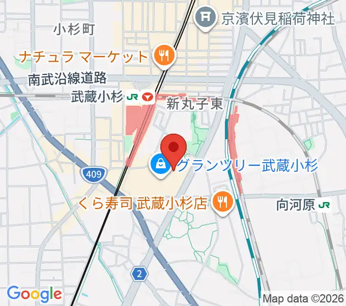 タワーレコード グランツリー武蔵小杉店の地図