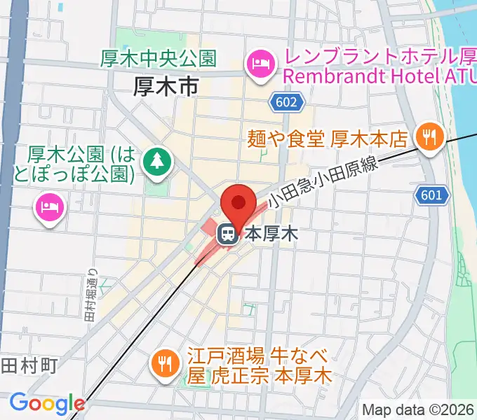山野楽器 本厚木ミロード店の地図