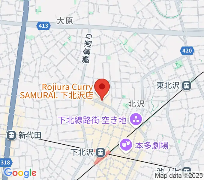 下北沢GARAGEの地図