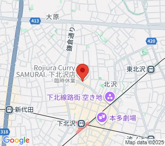下北沢GARAGEの地図