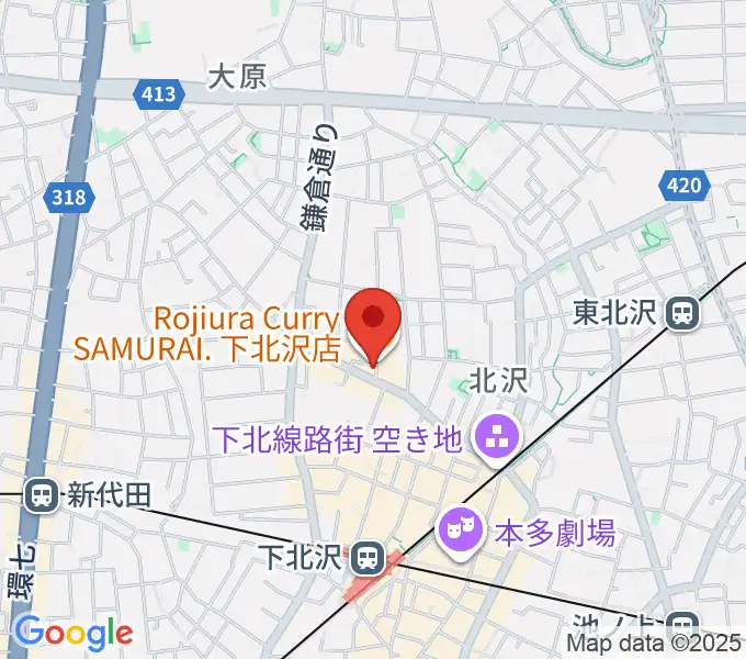 下北沢GARAGEの地図