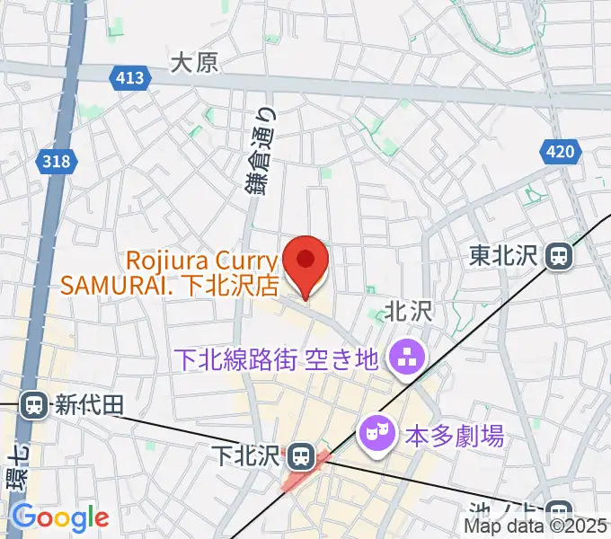 下北沢GARAGEの地図