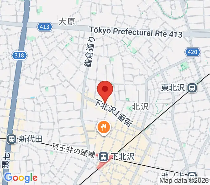 下北沢GARAGEの地図