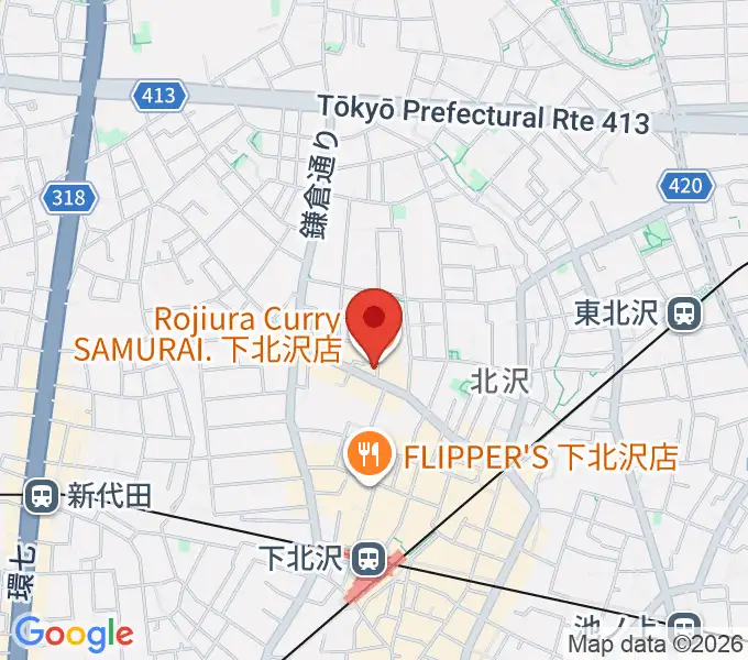 下北沢GARAGEの地図