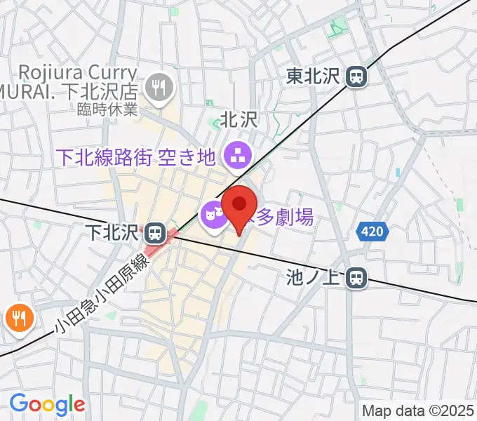下北沢シェルターの地図