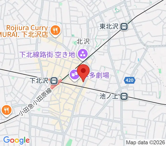 下北沢シェルターの地図