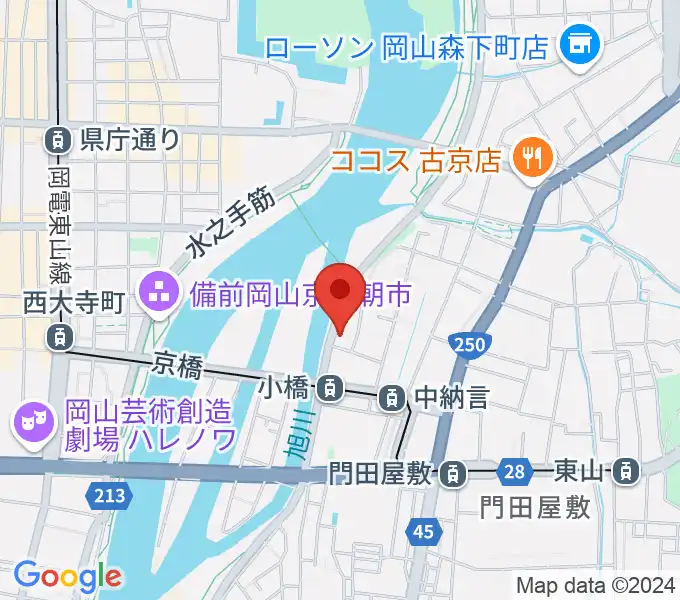 岡山市立市民文化ホールの地図