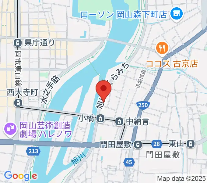 岡山市立市民文化ホールの地図