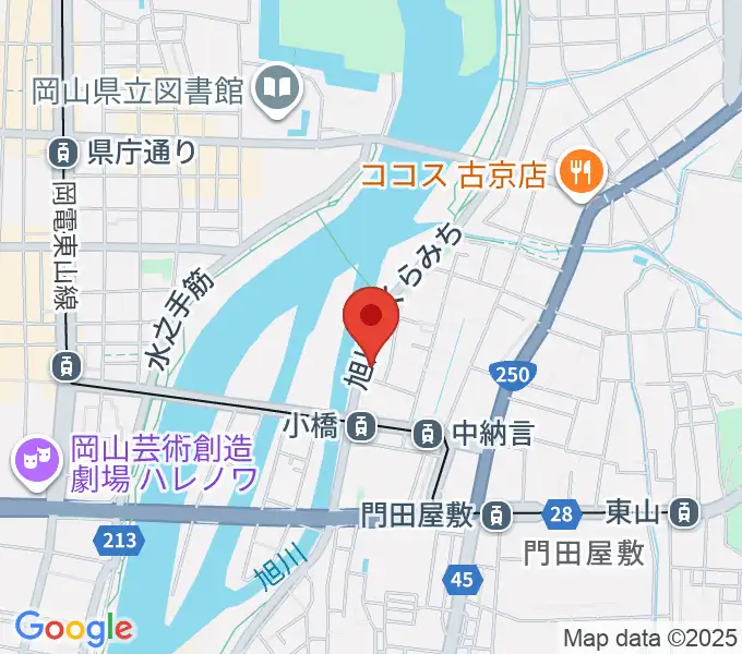 岡山市立市民文化ホールの地図