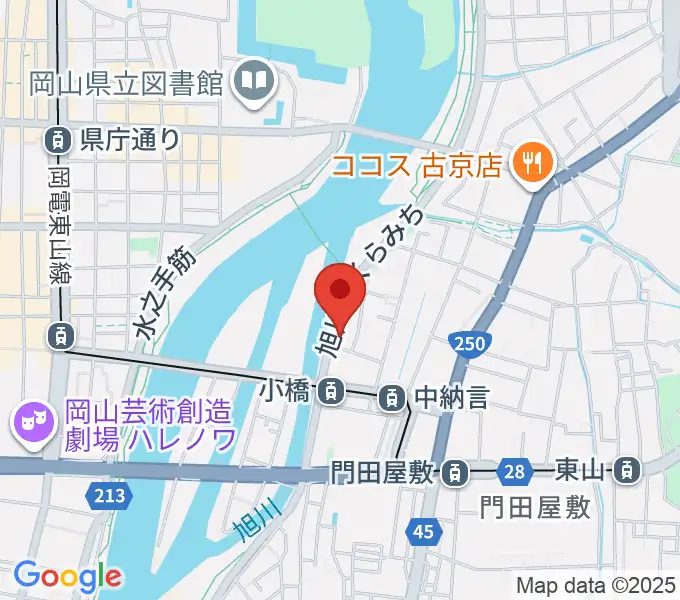 岡山市立市民文化ホールの地図