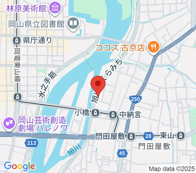 岡山市立市民文化ホールの地図