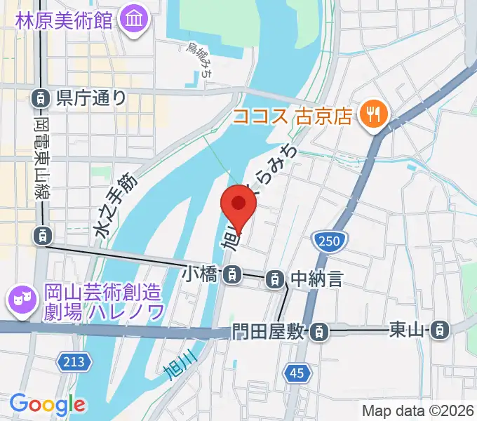 岡山市立市民文化ホールの地図