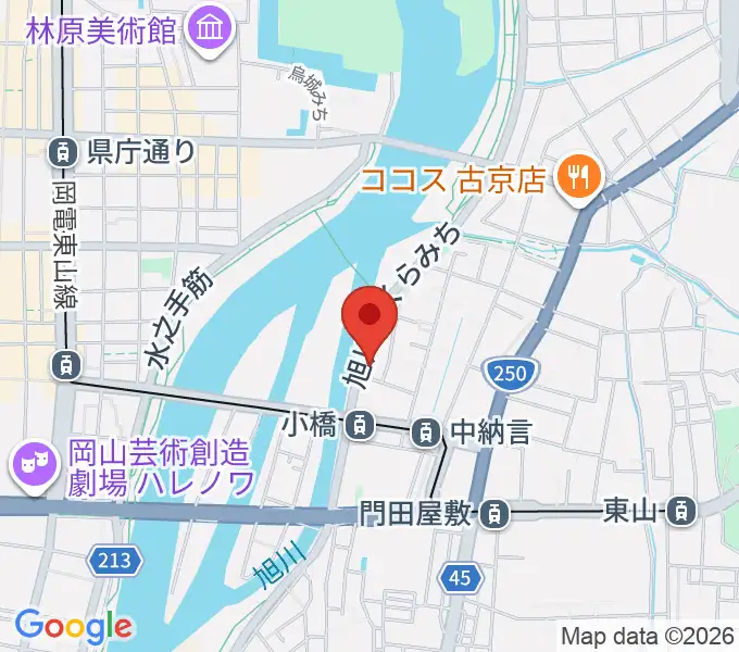 岡山市立市民文化ホールの地図