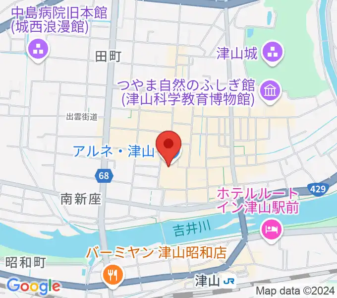 ベルフォーレ津山の地図