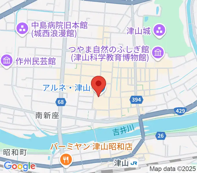 ベルフォーレ津山の地図