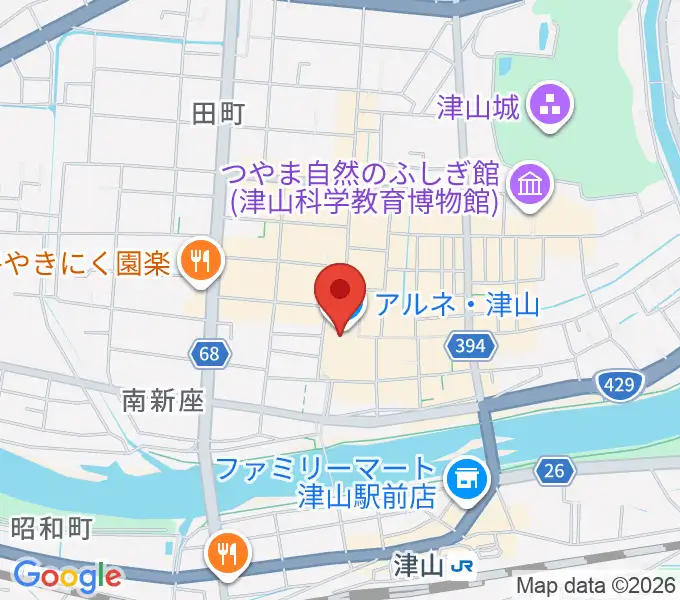 ベルフォーレ津山の地図