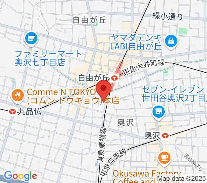自由が丘マルディグラの地図