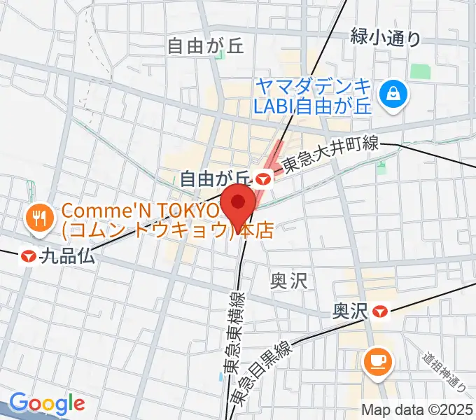 自由が丘マルディグラの地図