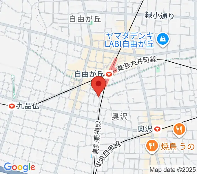 自由が丘マルディグラの地図