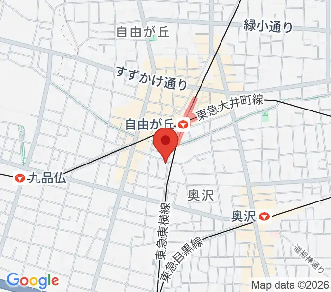 自由が丘マルディグラの地図