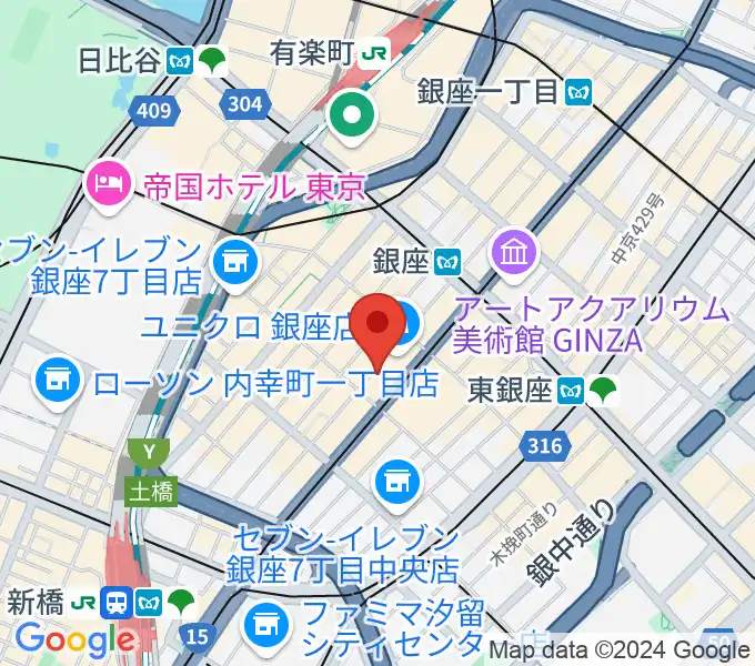 銀座タクトの地図