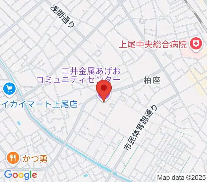 三井金属あげおコミュニティセンターの地図